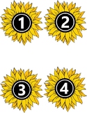 Sunflower Theme Calender Numbers and Days