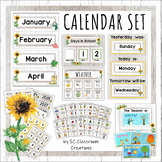 Sunflower Themed Calendar Set- Sunflower Classroom Decor