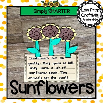 Preview of Sunflowers Writing Cut and Paste Craftivity
