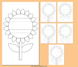 Sunflower Writing Template Spring Flower Activities Lines 
