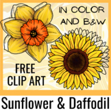 Sunflower and Daffodil Moveable Clip Art - For Commercial Use