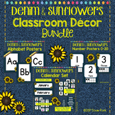 Sunflower and Denim Classroom Decor Bundle