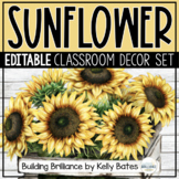 Sunflower and Shiplap Farmhouse Style Classroom Decor Bundle