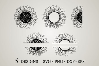 Free Free 198 Silhouette Half Sunflower Svg Free SVG PNG EPS DXF File