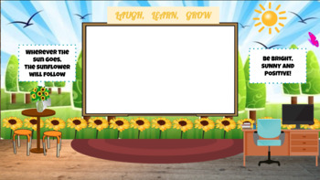 Preview of Sunflower themed Virtual School Background for Sabbath or Sunday School
