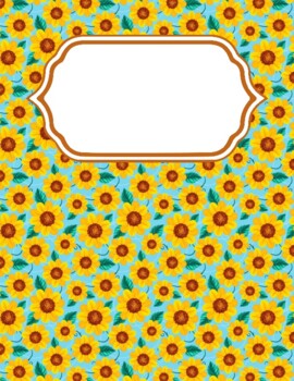 Preview of Sunflowers Binder Covers and Spines, Teacher Binder, Student Binder Cover