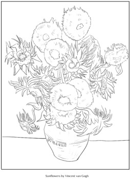 van gogh coloring pages sunflowers