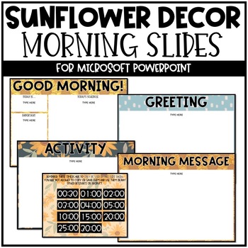 Preview of Morning Meeting PowerPoint Slide Template | Sunflower Classroom Decor