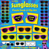 Sunglasses Clipart and Sunglasses Puzzle Cards