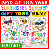 Sunglasses End of Year Gift Tags Editable | Have a Bright 