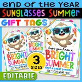 Sunglasses End of Year Gift Tags Summer Editable, Have a B