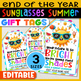 Sunglasses End of Year Gift Tags Summer Editable, Your Fut