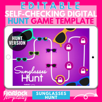 Preview of Sunglasses Hunt Google Slides PowerPoint Editable Game Template