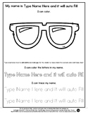 Sunglasses - Name Tracing & Coloring Editable - #60CentFin