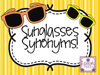 obligatorisk efterspørgsel Stå på ski Sunglasses Synonyms by Speech Time Fun | TPT