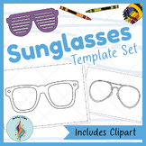 Sunglasses Template Set: Printable Black and White Outline