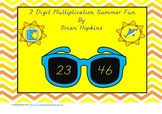 Sunglasses Themed 2 Digit by 2 Digit Multiplication Summer