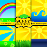 Sunny Landscape Backdrop Background Clip Art