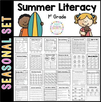 Preview of Summer Literacy Printables: 1st to 2nd