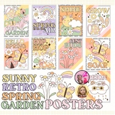 Sunny Retro Spring Garden Decor - Printable Posters