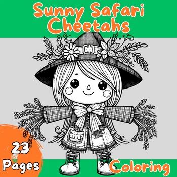 Preview of Sunny Safari Cheetahs (CR0004)Coloring Book,Pages,Summer,Scarecrow ,Gift
