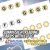 Sunny Sight Reading Cards with E-F-G - 84 cards total!
