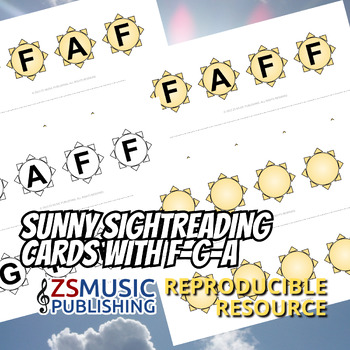 Preview of Sunny Sight Reading Cards with F-G-A - 84 cards total!