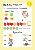 Sunny Start Daily Warm-Up Activities for KG1 & KG2 (pdf)
