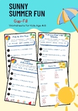 Sunny Summer Fun Gap-Fill Worksheets for Kids