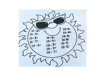 Preview of Sunny Summer Subtraction! Sums 1 - 10