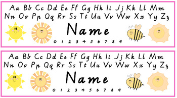 Preview of Sunny Sunshine Name Plates
