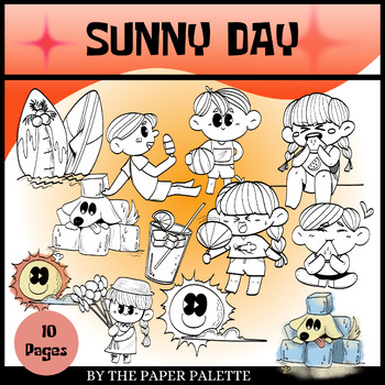 Preview of Sunny day Clip Art / Clipart (Made by The Paper Palette)