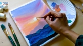 Sunrise Acrylic Painting For Beginners | Acrylic Painting Ideas