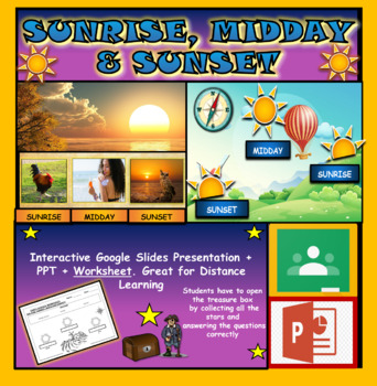 Preview of Sunrise, Midday & Sunset: Interactive  Google Slides + PPT  + Worksheet
