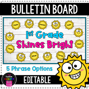 Preview of Suns Summer Bulletin Board Craft - [EDITABLE]