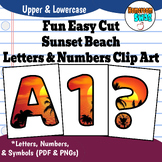 Sunset Beach Easy Cut and Print Letters and Numbers Clip Art