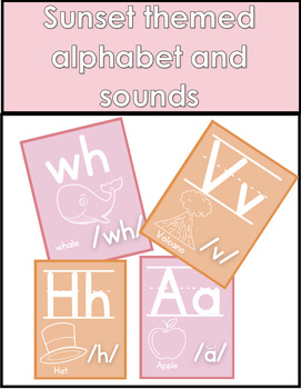 Preview of Sunset themed Alphabet and Sounds