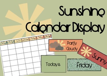 Preview of Sunshine Calendar- Boho Sunshine Classroom Decor