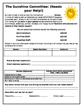Preview of Sunshine Committee Form