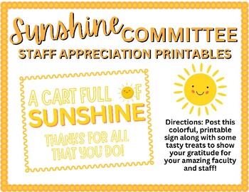 Preview of Sunshine Committee Printable Cart Sign