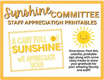 Preview of Sunshine Committee Printable Cart Sign