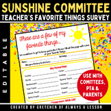 Teacher's Favorite Things Survey Teacher Appreciation [Editable]