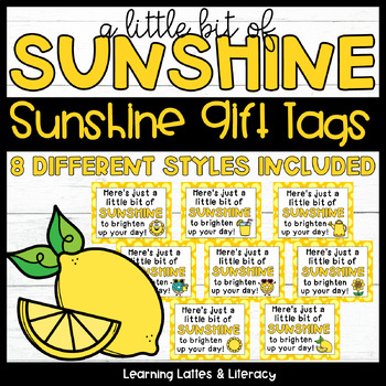 Preview of Sunshine Gift Tags Teacher Appreciation Tags Staff Gift Tags Coworker Gift Tags