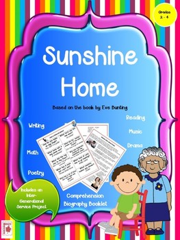 Preview of Sunshine Home by Eve Bunting Book Study for 2nd to 4th Grade