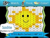 Sunshine Hundreds Chart to 120 - Watch, Think, Color! CCSS