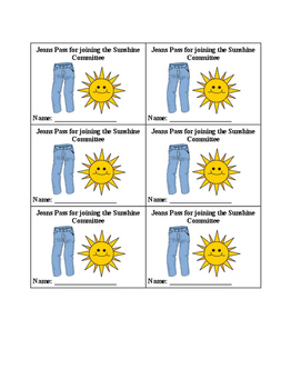 Preview of Editable Sunshine Jeans Passes