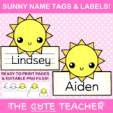 Sunshine Name Tags - Summer Printable Classroom Labels