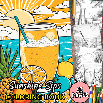 Preview of Sunshine Sips Christmas Coloring Pages 4th grade Coloring Sheet Kindergarten