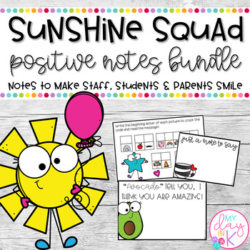 Preview of Sunshine Squad-Positive Notes for Students, Staff, & Parents