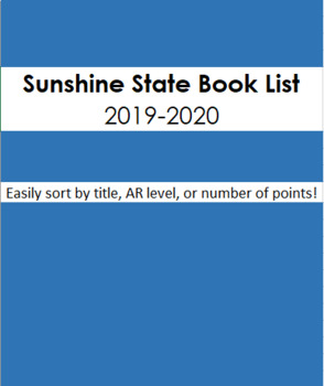 Preview of Sunshine State Book Spreadsheet 2019-2020 All Grades